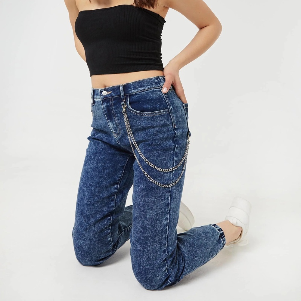Ardene Blue Utility High Rise Denim Joggers